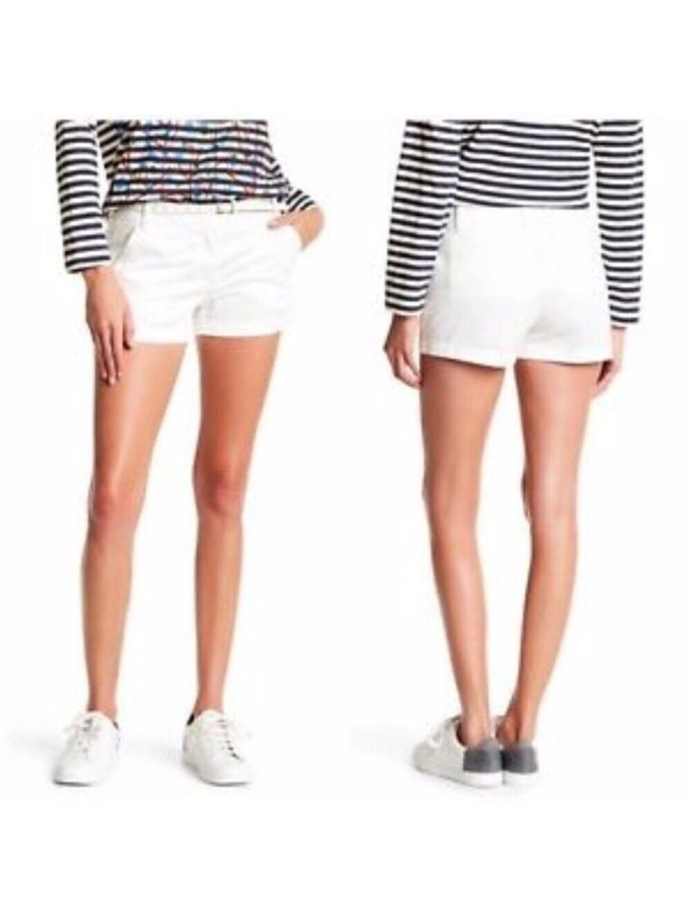 NWT J. Crew Chino Shorts City Fit in White 3" Inseam Size 4 Brand New